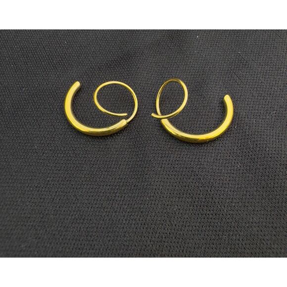 Lilly Fayne Faux Double Hoop Earrings Gold Plated - Picture 4 of 6